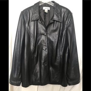 Alfani women’s black leather jacket XL